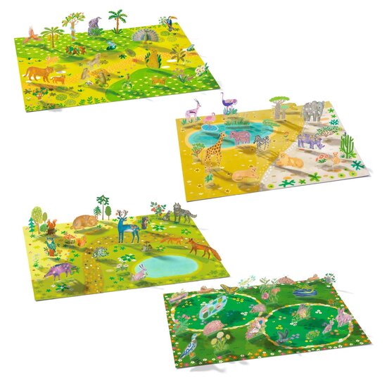 Djeco Djeco | Aufstellbare Aufkleber – Tiere