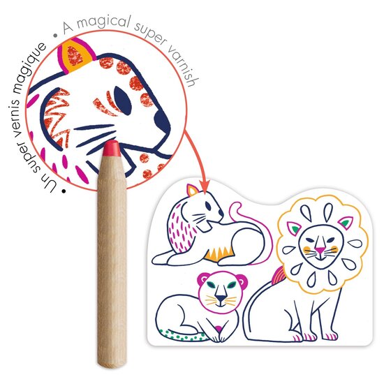 Djeco Djeco | Couleurs Révéler Images Familles d'animaux sauvages