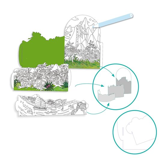 Djeco Djeco | 3D-Kleurplaten Op De Top… Van Mijn Eiland