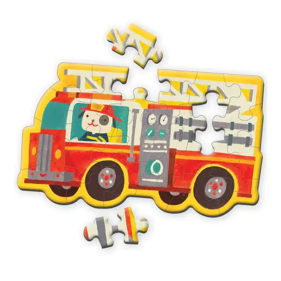 Mudpuppy Mudpuppy | Firetruck 24 Piece Shaped Mini Puzzle