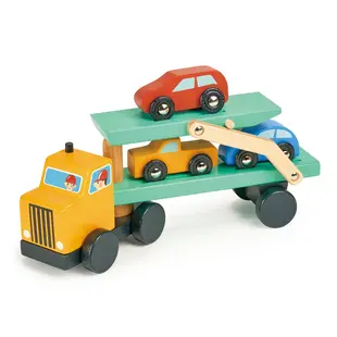 Mentari | Set de jeu Transporteur de voitures avec 3 voitures en bois