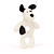 Jellycat Jellycat | Bashful Black & Cream Puppy Ring Rattle