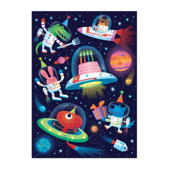 Mudpuppy Mudpuppy | Carte de vœux Cosmic Party Puzzle