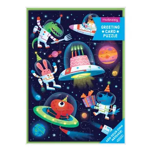 Mudpuppy | Carte de vœux Cosmic Party Puzzle