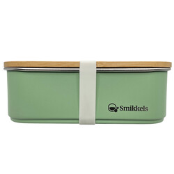 Smikkels | Lunchbox mit Bambusdeckel, grün, 900 ml