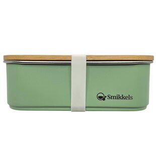 Smikkels | Lunchbox mit Bambusdeckel, grün, 900 ml