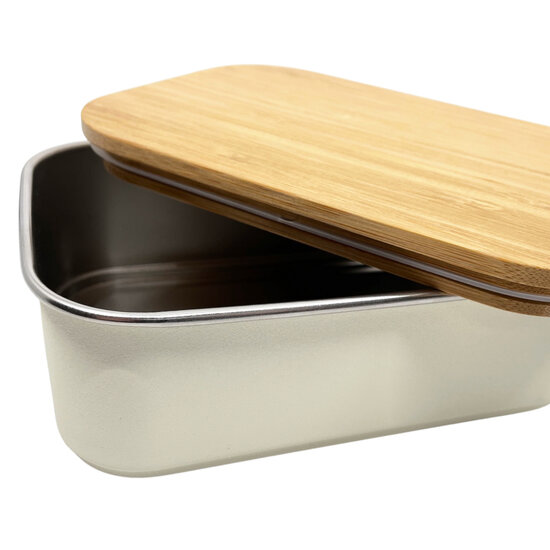 Smikkels Smikkels | Lunchbox Met Bamboe Deksel Wit 900ml