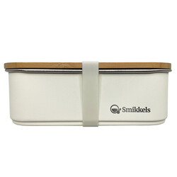 Smikkels | Lunchbox mit Bambusdeckel Weiß 900 ml