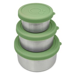 Smikkels | Voedselpotten RVS 110/220/400ml Groen 3-pack