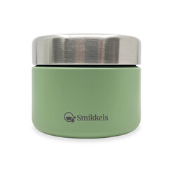 Smikkels | Stainless steel food container, green, 420 ml