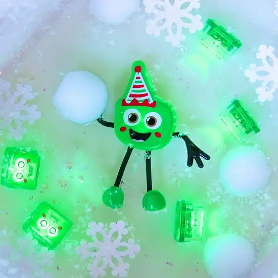 Glo Pals Glo Pals | Badspeelgoed Light Up Cubes Christmas Pal Limited edition 1 Figuur + 2 Cubes Groen +36M