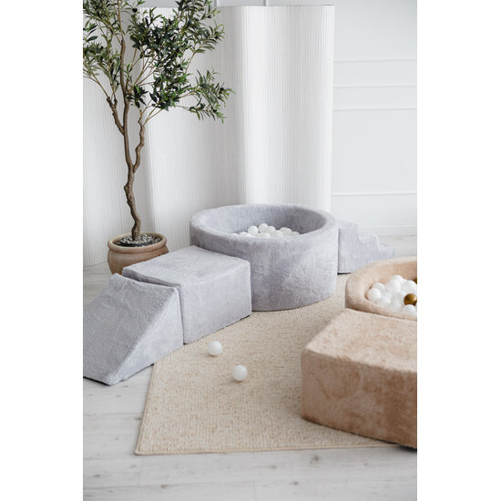 Moje Moje | 3 Elementen + Ballenbad - Teddy Grey 90x30 cm + 200 Ballen