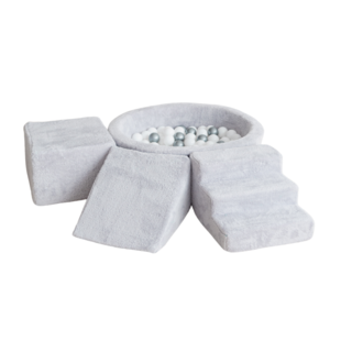 Moje | 3 éléments + piscine à balles - Teddy Gris 90x30 cm + 200 Balles