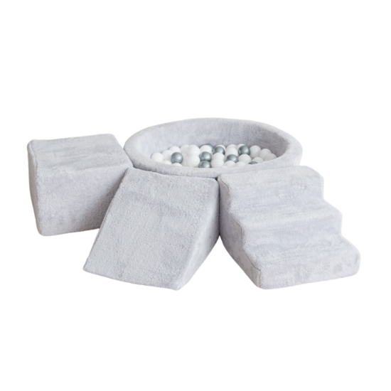 Moje Moje | 3 Elementen + Ballenbad - Teddy Grey 90x30 cm + 200 Ballen