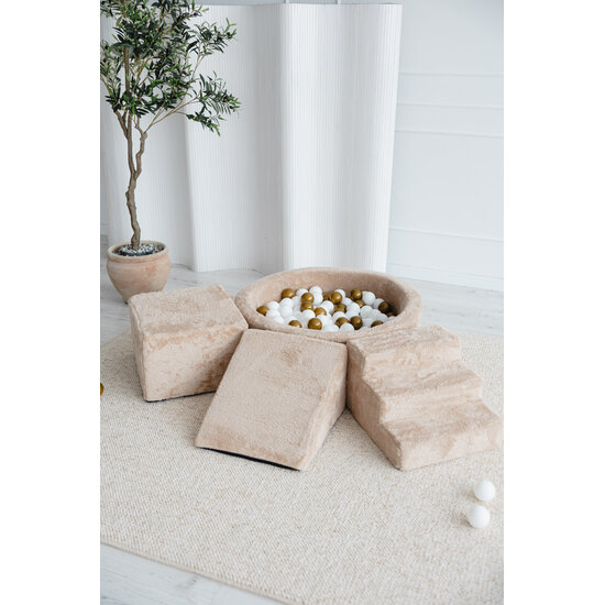 Moje Moje | 3 Elementen + Ballenbad - Teddy Beige 90x30 cm + 200 Ballen