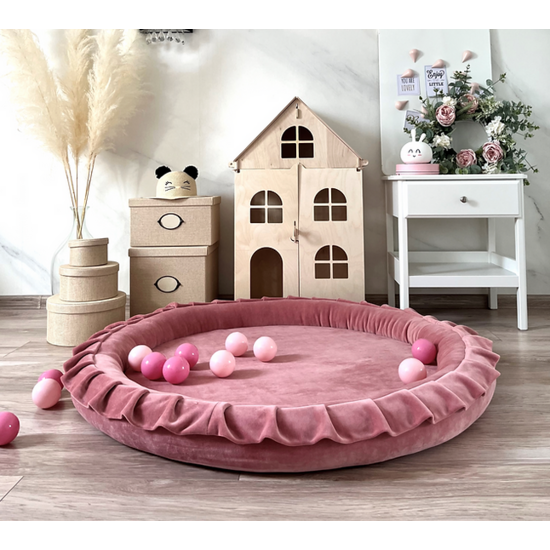 Moje Moje | Spielnest Weicher Samt - Himbeerrosa