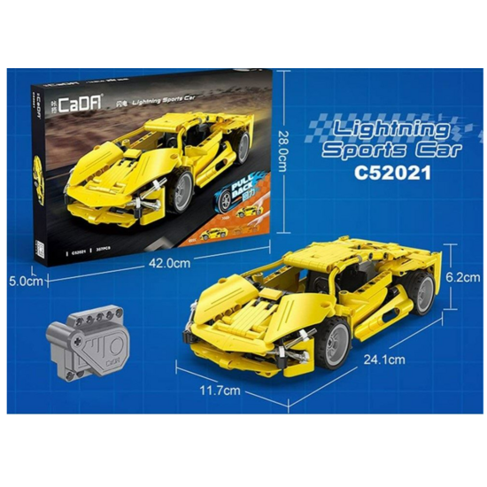 CaDA CaDA | Pull Back Series - Lightning Sport Car 357 pièces Échelle 1:18