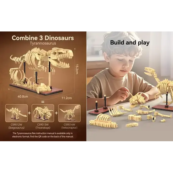 CaDA CaDA | Creative Series - Dinosaur Fossils Velociraptor 256 Stuks