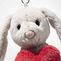 Steiff Steiff | Pendant Hoppie rabbit Love, 15 cm Light Grey