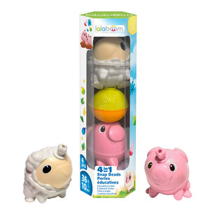 Lalaboom | Set of Animals: Sheep and Pig, 6 Pieces