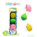 Lalaboom Lalaboom | Set of Animals Chicken and Pig 6 Pieces