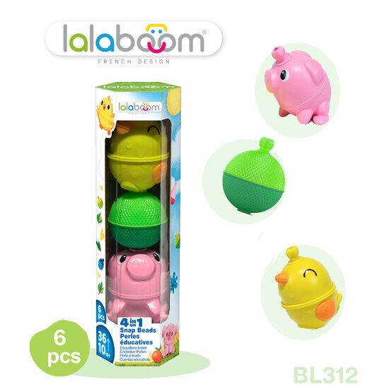 Lalaboom Lalaboom | Set Tiere Huhn und Schwein 6 Stück