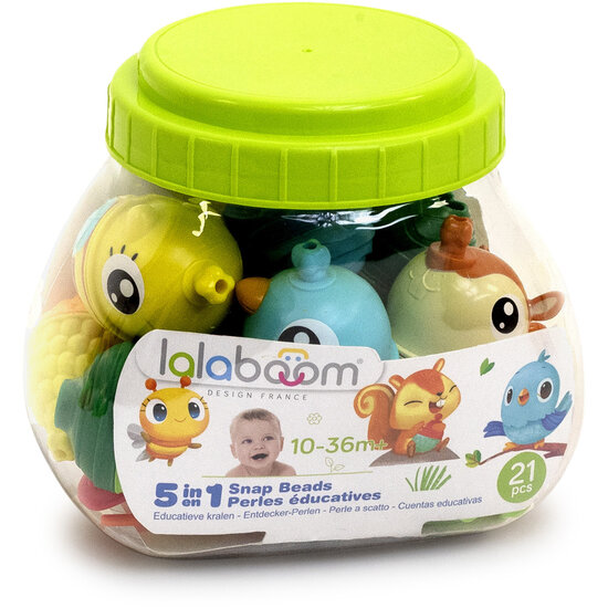 Lalaboom Lalaboom | Perles éducatives avec 3 animaux, 21 pièces