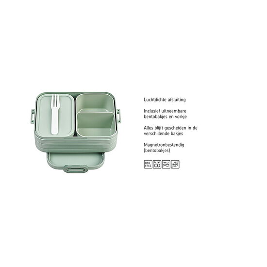 Mepal Mepal | Bento Lunchbox Take A Break Midi Nordic Black 12x6.5x18.5cm