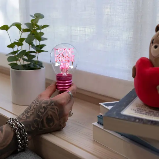 Legami Legami | Dekorative Tischlampe in Form einer Glühbirne – Love is in the Air – Bulb Fiction