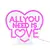 Legami Legami | Neon Effect Led Lamp - All You Need is Love - It's a Sign