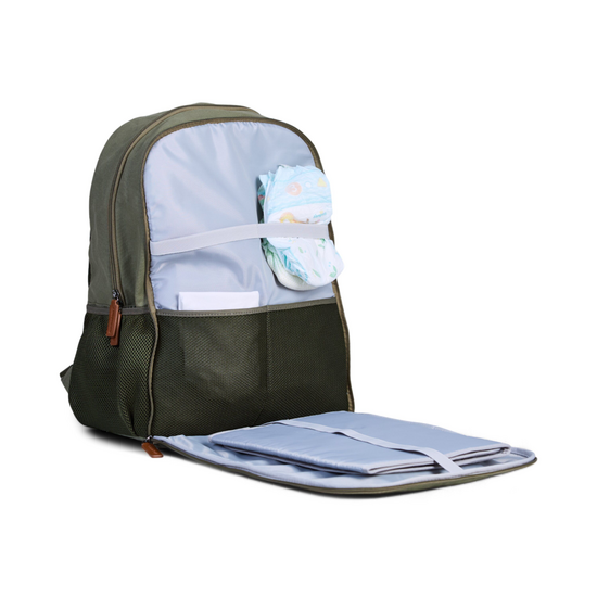 Childwood - Childhome Childhome | Wickeltasche Rucksack Daddy Bag Canvas Khaki + Wickelunterlage