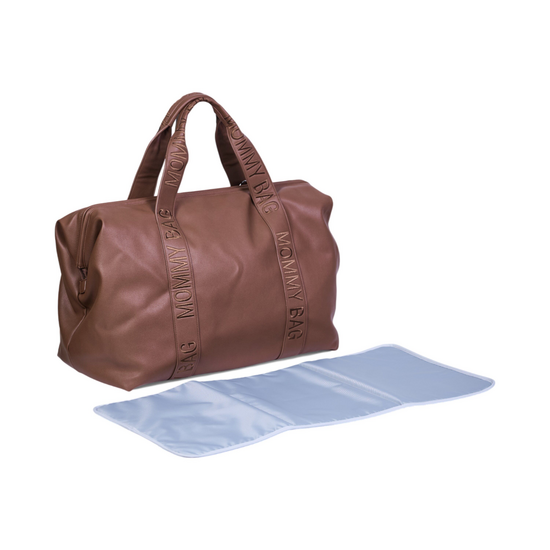 Childwood - Childhome Childhome | Wickeltasche Mommy Bag Signature Kunstleder Dunkelbraun