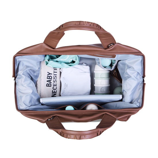 Childwood - Childhome Childhome | Verzorgingstas Mommy Bag Signature Simili Leder Donker Bruin