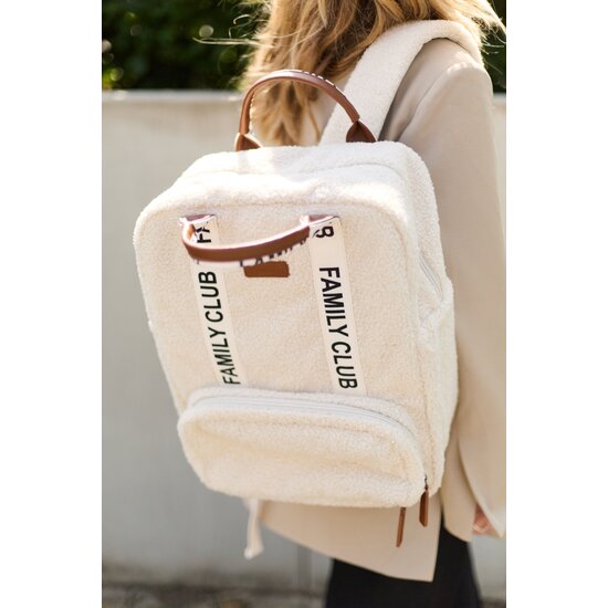 Childwood - Childhome Childhome | Verzorgingstas Family Club Rugzak Signature Teddy Ecru