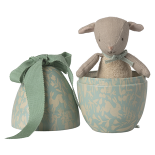 Maileg | Easter egg with micro lamb, Small - Dusty mint
