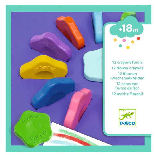 Djeco Djeco flower crayons 12pcs