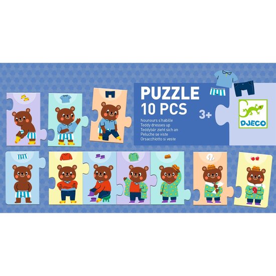Djeco Djeco | Nounours Dress Up Puzzle, 10 Pieces