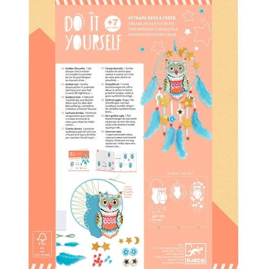 Djeco Djeco | Do It Yourself Dromenvanger Maken Golden Owl
