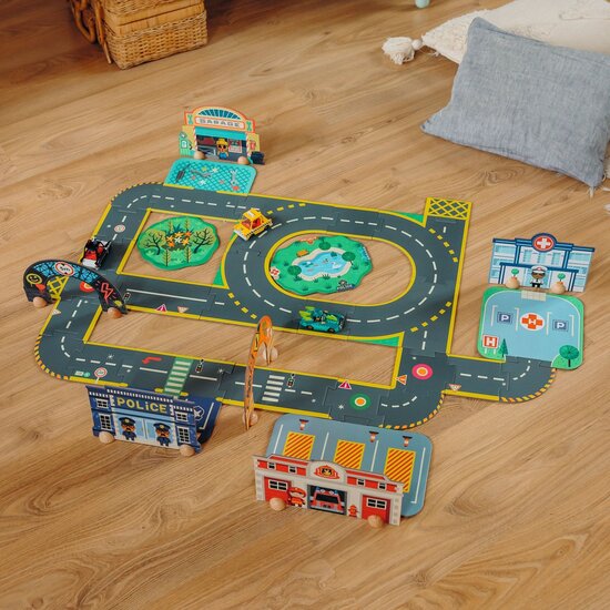 Djeco Djeco | Crazy Motors Puzzl'Up Riese Stadt 34 Teile