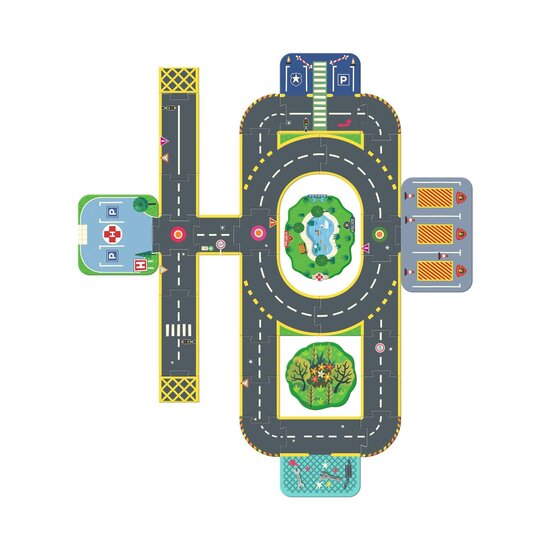 Djeco Djeco | Crazy Motors Puzzl'Up Riese Stadt 34 Teile