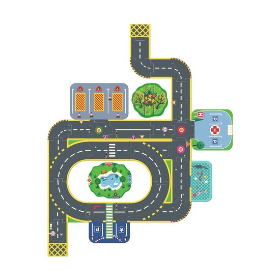 Djeco Djeco | Crazy Motors Puzzl'Up Giant City 34 Pieces