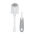 Oxo Oxo | Brosse à biberon avec brosse à tétine/support Blanc/Gris