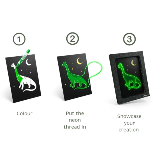 Kidywolf Kidywolf | Kidyneon Kit for Luminous Wall Decoration Dino