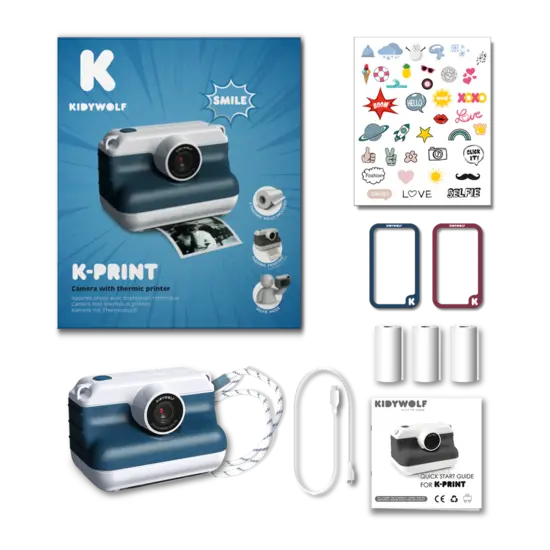 Kidywolf Kidywolf | K-Print Camera with Thermal Printer, Blue