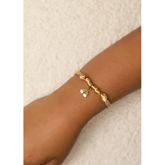 Mrs Ertha Mrs Ertha | Make My Bracelet Soft Peach Single Hoop 1 Charm