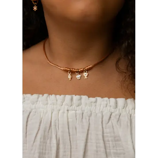 Mrs Ertha Mrs Ertha | Maak Mijn Ketting Rusted Ketting Voor 3 Bedeltjes