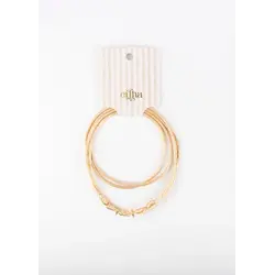 Mrs Ertha | Make My Necklace Soft Peach Zwei Reifen 2 Anhänger