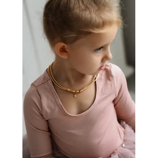 Mrs Ertha Mrs Ertha | Make My Necklace Soft Peach Two Hoops 2 Charms