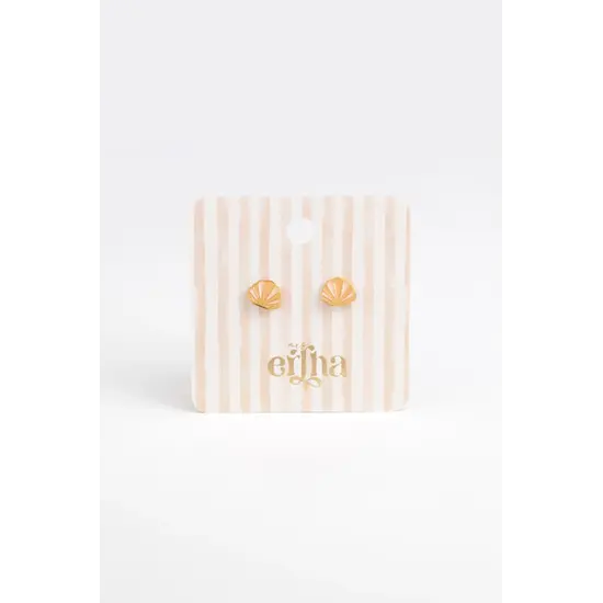 Mrs Ertha Mrs Ertha | Studs Earrings Golden Shell