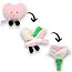 Les Déglingos | Flipetz - Pluche Knuffel Roze En Wit Hart/Bloem